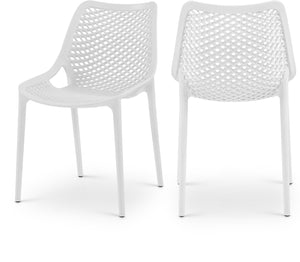 Mykonos Polypropylene Plastic Contemporary White Outdoor Patio Dining Chair - 20" W x 24.5" D x 33" H