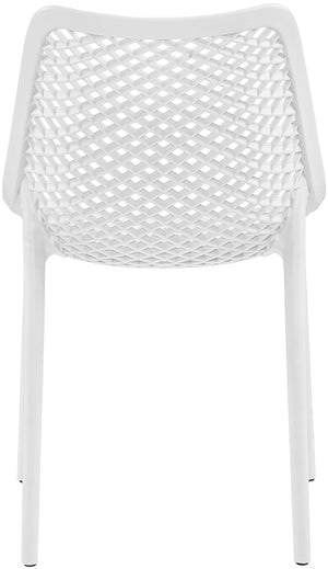 Mykonos Polypropylene Plastic Contemporary White Outdoor Patio Dining Chair - 20" W x 24.5" D x 33" H