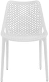 Mykonos Polypropylene Plastic Contemporary White Outdoor Patio Dining Chair - 20" W x 24.5" D x 33" H