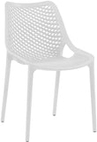 Mykonos Polypropylene Plastic Contemporary White Outdoor Patio Dining Chair - 20" W x 24.5" D x 33" H