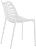 Mykonos Polypropylene Plastic Contemporary White Outdoor Patio Dining Chair - 20" W x 24.5" D x 33" H