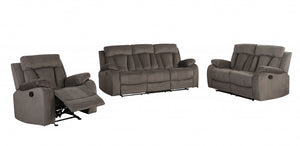 HomeRoots 120" Modern Brow Fabric Sofa Set 329378-HOMEROOTS 329378