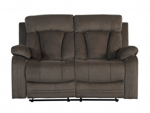 HomeRoots 40" Modern Brown Fabric Loveseat 329380-HOMEROOTS 329380