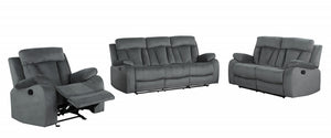 HomeRoots 120" Modern Grey Fabric Sofa Set 329386-HOMEROOTS 329386