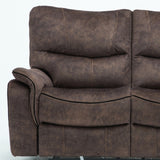 40" Elegant Dark Brown Fabric Loveseat