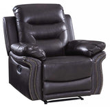 Comfortable Brown Faux Leather Sofa Set with a Console Loveseat