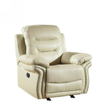 44" Beige Comfortable Leather Recliner