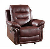 44" Burgundy Comfortable Leather Recliner