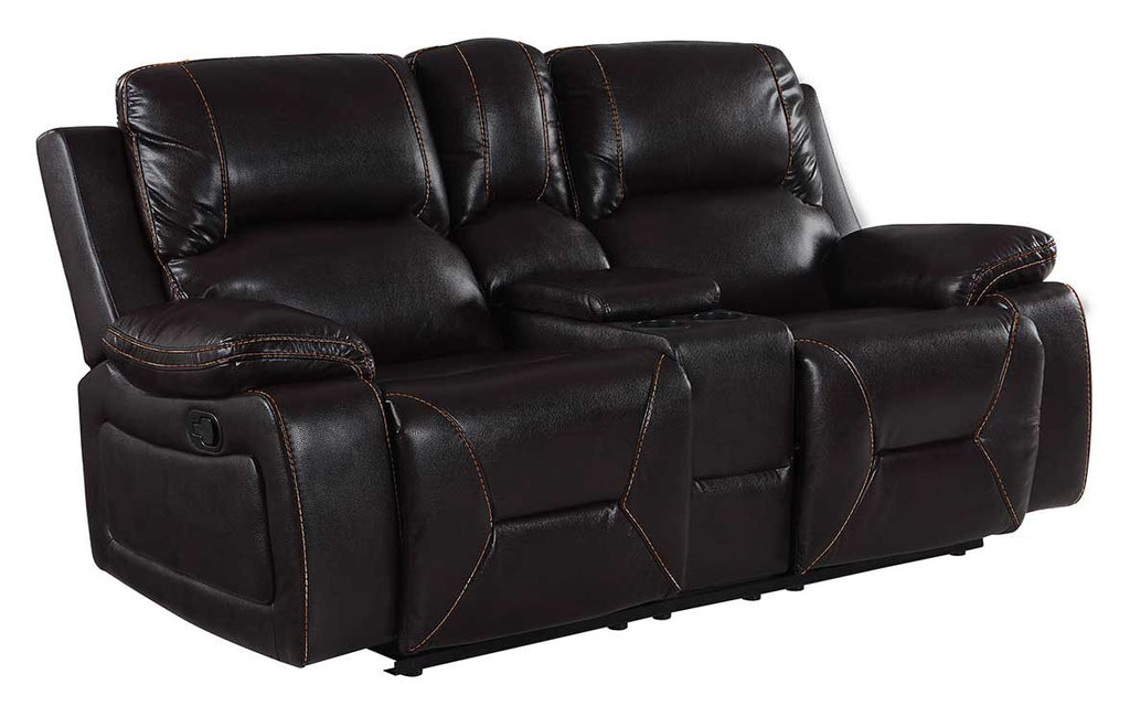 40" Classy Brown Leather Loveseat