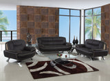 Sleek Brown Sofa Set