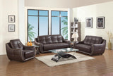 Elegant Brown Leather Sofa Set