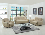 Elegant Beige Leather Sofa Set