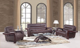 Glamorous Brown Leather Sofa Set