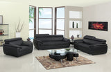 Captivating Black Leather Sofa Set
