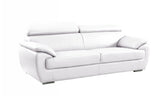 86" Captivating White Leather Sofa