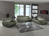 Captivating Grey Leather Sofa Set