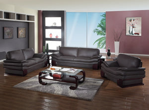 110" Dazzling Brown Leather Couch Set