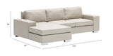 Zuo Modern Brickell 100% Polyester, Plywood, Steel Modern Commercial Grade Sectional Beige, Chrome 100% Polyester, Plywood, Steel