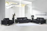 Lovely Black Leather Sofa Set