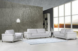 Lovely Light Gray Leather Sofa Set