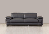 93" Tasteful Dark Grey Leather Sofa Set
