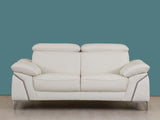 93" White Leather Sofa Set
