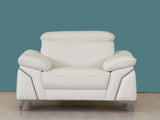 31" White Fashionable Leather Chair