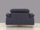 31" Navy Blue Genuine Italian Leather Chair
