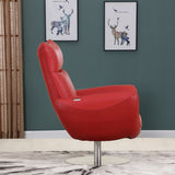 43" Red Contemporary Leather Lounge Chair