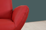 43" Red Contemporary Leather Lounge Chair