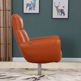 43" Orange Contemporary Leather Lounge Chair