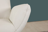 43" White Contemporary Leather Lounge Chair