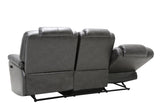 40" Contemporary Grey Leather Sofa