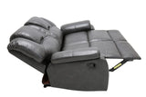 40" Contemporary Grey Leather Loveseat