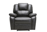 40" Grey Contemporary Leather Reclining