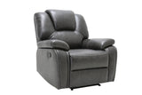 40" Grey Contemporary Leather Reclining