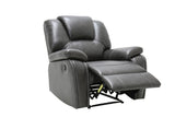 40" Grey Contemporary Leather Reclining