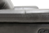 40" Grey Contemporary Leather Reclining