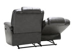 40" Contemporary Grey Leather Power Reclining Loveseat