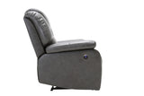 40" Grey Contemporary Leather Power Reclining