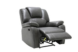 40" Grey Contemporary Leather Power Reclining