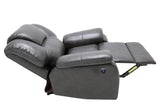 40" Grey Contemporary Leather Power Reclining