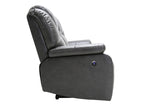 40" Grey Contemporary Leather Power Reclining