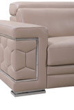 29" to 38" Modern Beige Leather Sofa