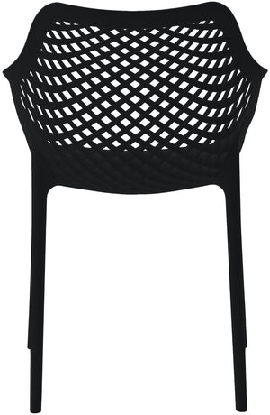 Mykonos Polypropylene Plastic Contemporary Black Outdoor Patio Dining Chair - 22.5" W x 24.5" D x 31.5" H
