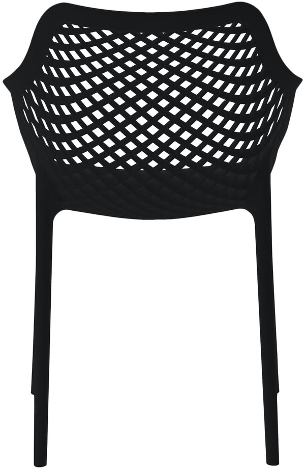 Mykonos Polypropylene Plastic Contemporary Black Outdoor Patio Dining Chair - 22.5" W x 24.5" D x 31.5" H