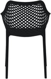 Mykonos Polypropylene Plastic Contemporary Black Outdoor Patio Dining Chair - 22.5" W x 24.5" D x 31.5" H