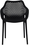 Mykonos Polypropylene Plastic Contemporary Black Outdoor Patio Dining Chair - 22.5" W x 24.5" D x 31.5" H