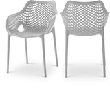 Mykonos Polypropylene Plastic Contemporary Grey Outdoor Patio Dining Chair - 22.5" W x 24.5" D x 31.5" H