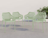 Mykonos Polypropylene Plastic Contemporary Mint Outdoor Patio Dining Chair - 22.5" W x 24.5" D x 31.5" H